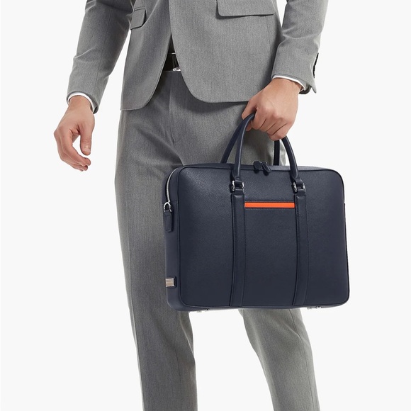 Maverick & Co. Manhattan Leather Briefcase Unisex - Picture 2 of 12